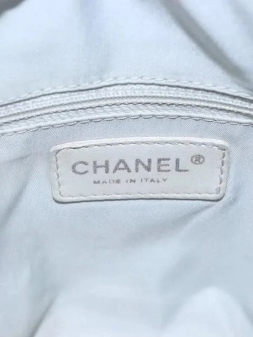 CHANEL Paris Biarritz PM Tote Bag Coated Canvas Silver CC Auth bs23887